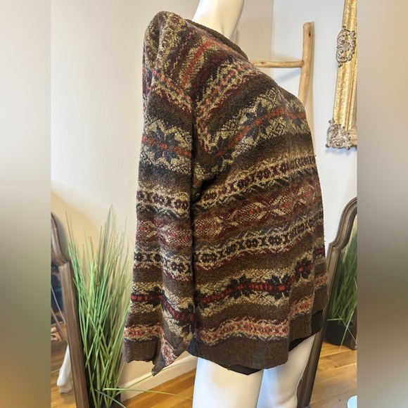 Eddie Bauer Men's Wool Blend Fair Isle Crewneck Sweater Medium VINTAGE AKA - Picture 4 of 8